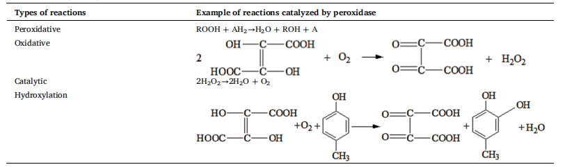 过氧化物酶催化的反应